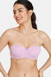 Zivame Beautiful Basics Padded Wired 3/4th Coverage Strapless Bra - Violet Tulle — thumbnail 3